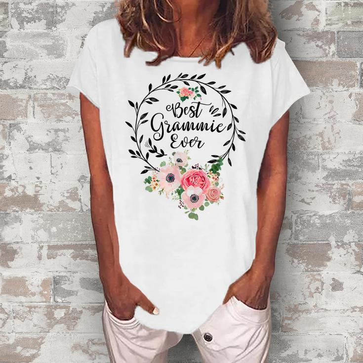 Best Grammie Ever Women Flower Decor Grandma Women's Loosen T-shirt