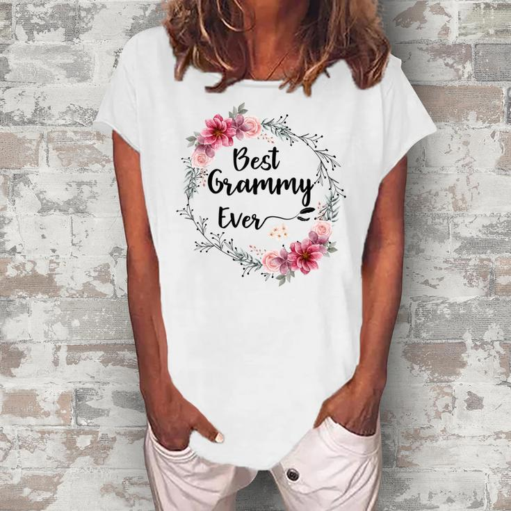 Best Grammy Ever Women Floral Decoration Grandma Women's Loosen T-Shirt