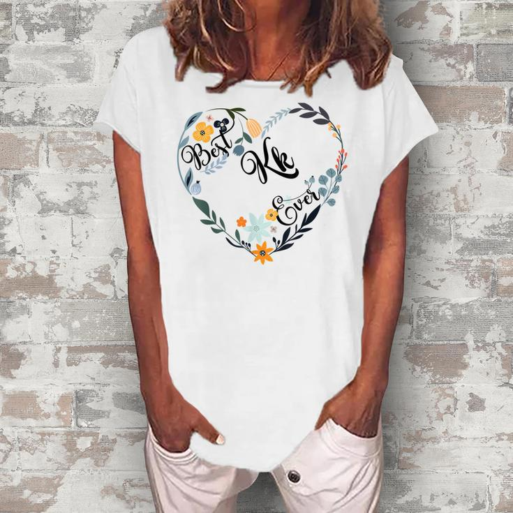 Best Kk Ever Heart Flower Blessed Grandma Women's Loosen T-shirt