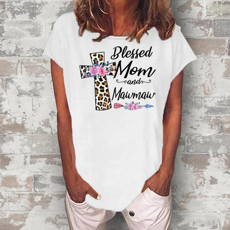 Blessed To Be Called Mom And Mawmaw Floral Women's Loosen T-Shirt