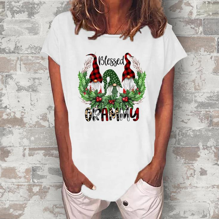 Blessed Grammy Christmas Gnome Grandma Women's Loosen T-Shirt