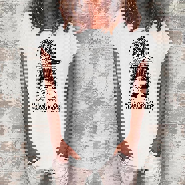 Corrections Wife Messy Bun Proud Correctional Officer Wife Women's Loosen T-Shirt