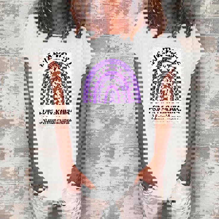 End Alzi Wear Purple For My Grandma Alzheimers Awareness Women's Loosen T-Shirt