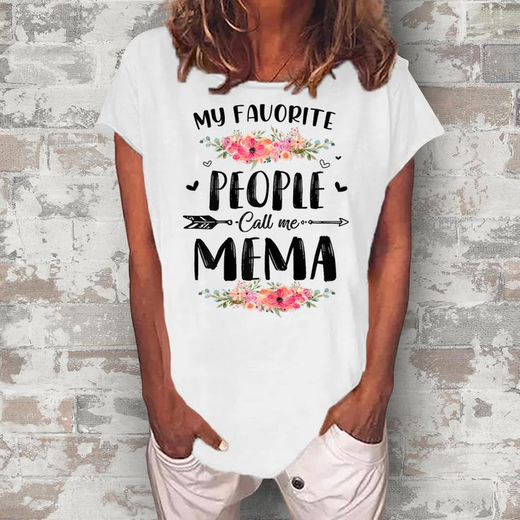 My Favorite People Call Me Mema Floral Women's Loosen T-Shirt
