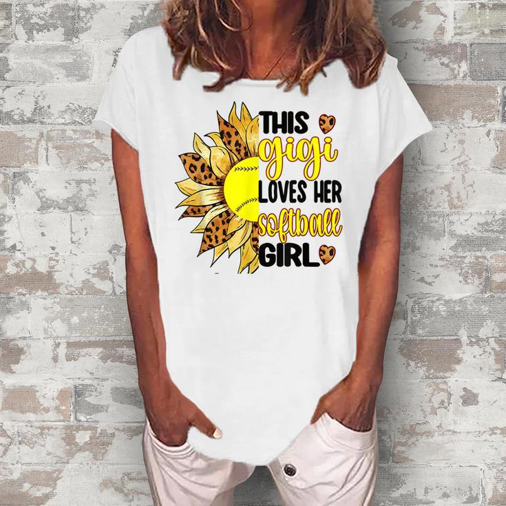 This Gigi Loves Her Softball Girl Softball Grandma Gigi Women's Loosen T-Shirt