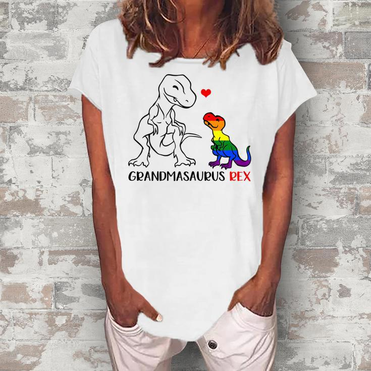 Grandmasaurus Rex T Rex Dinosaur Proud Grandma Lgbt Women's Loosen T-Shirt
