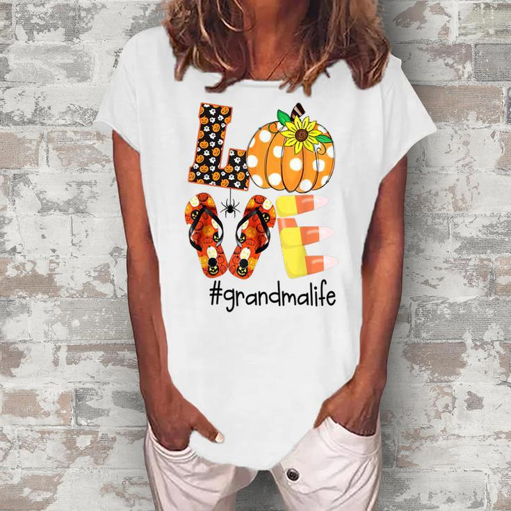 Love Grandma Life Halloween Sunflower Women's Loosen T-Shirt