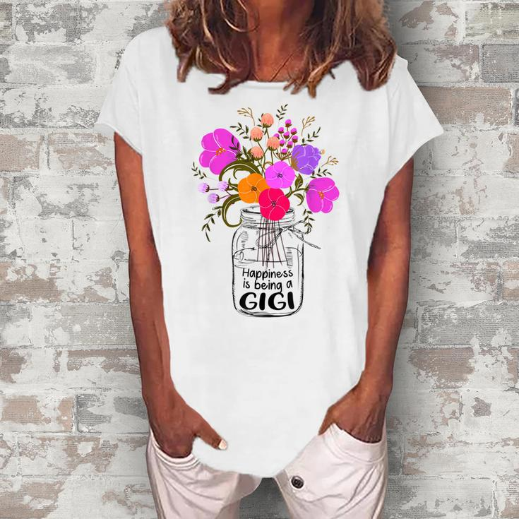 Mom Grandma Floral Happiness Is Being A Gigi For Women Women's Loosen T-Shirt