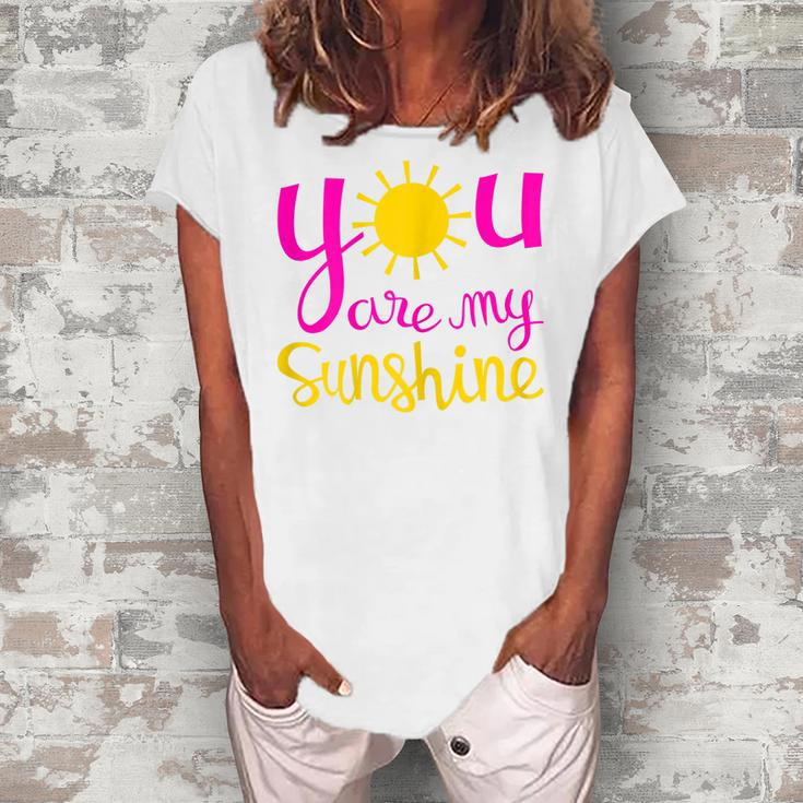 You Are My Sunshine For Women Pink And Yellow Women's Loosen T-Shirt