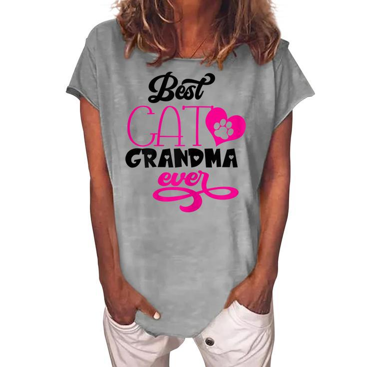 Best Cat Grandma Ever Kitty Animal Lover Cute Women's Loosen T-shirt