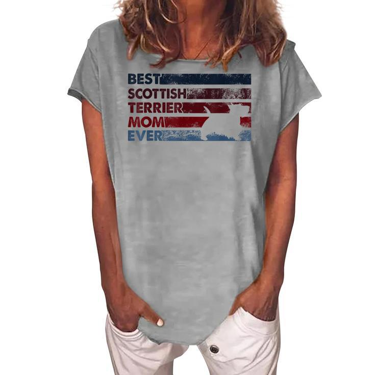 Best Dog Mom Ever Mother Scottish Terrier Women's Loosen T-shirt