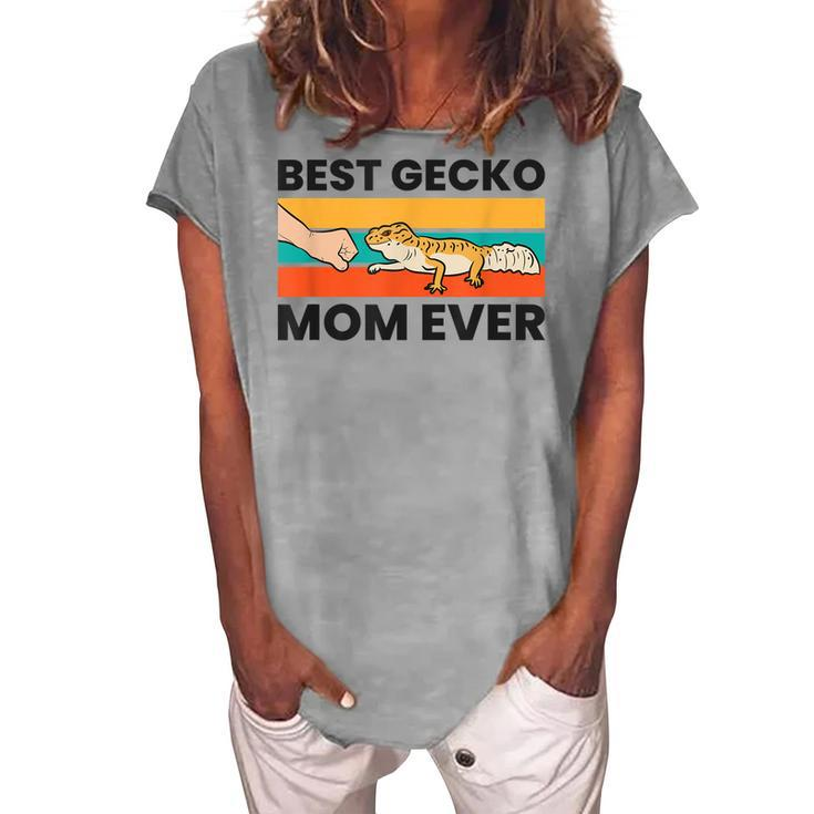 Best Gecko Mom Ever Lizard Leopard Gecko Women's Loosen T-shirt