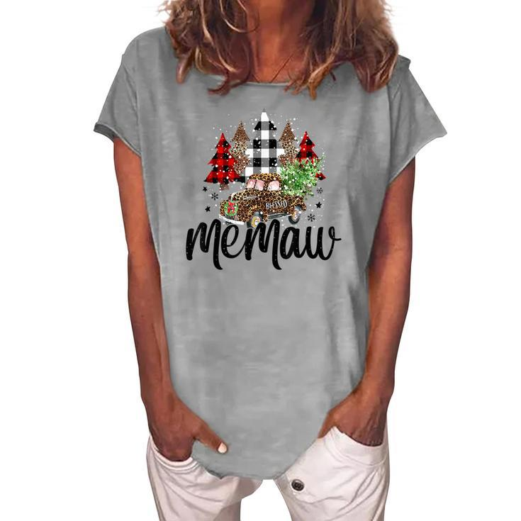 Blessed Memaw Christmas Truck Grandma Women's Loosen T-Shirt