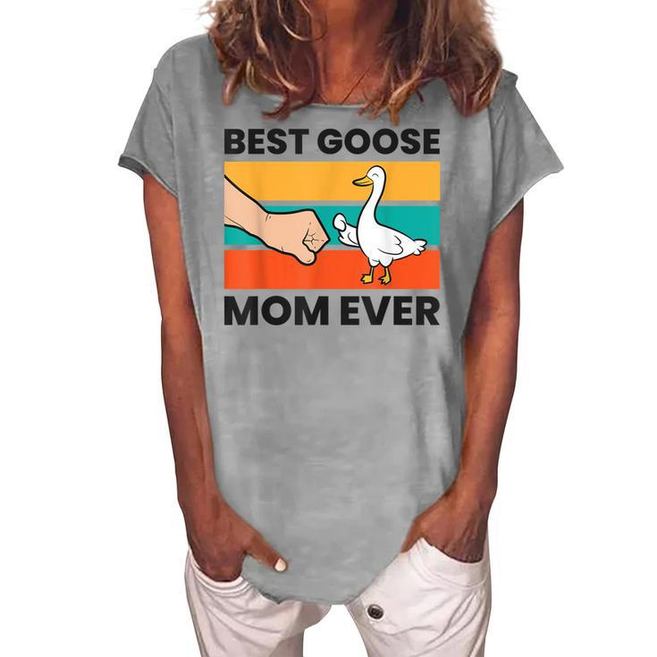 Cute Goose Best Goose Mom Ever Women's Loosen T-shirt