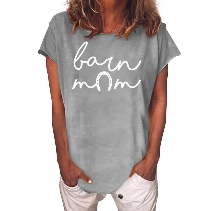 Gag For Farm Animal Horse Chicken Lover Barn Mom Women's Loosen T-Shirt