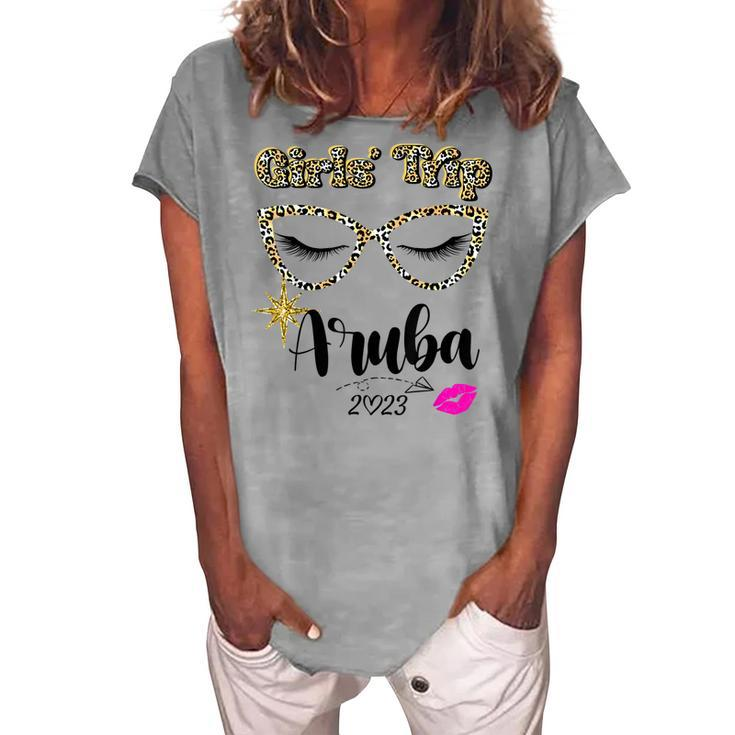 Girls Trip Aruba 2023 For Womens Weekend Birthday Squad Women's Loosen T-Shirt