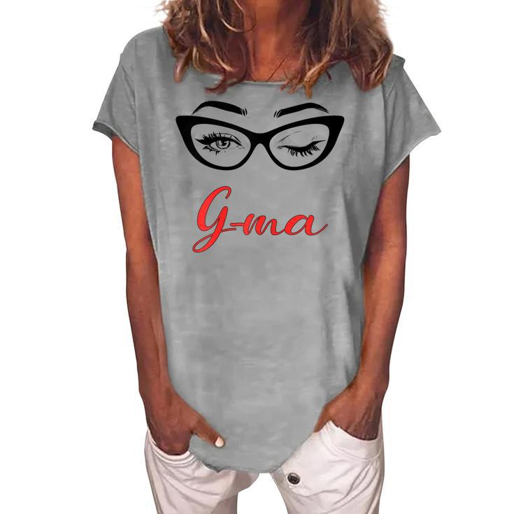 Gma Eyes Wink Cute Glasses Women's Loosen T-Shirt