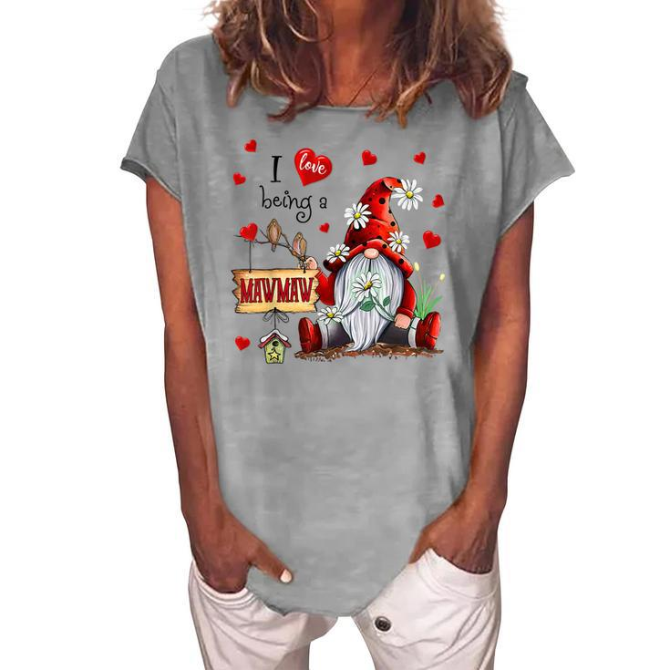 Grandma I Love Being A Mawmaw Cute Hearts Women's Loosen T-Shirt