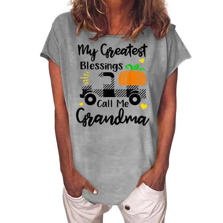 My Greatest Blessings Call Me Grandma Matching Family Pajama Women's Loosen T-Shirt
