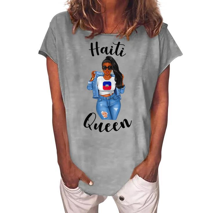 Haiti Queen Caribbean Pride Proud Women Womans Haitian Girl Women's Loosen T-Shirt