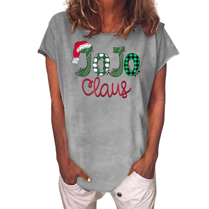 Jojo Claus Christmas Santa Claus Hat Grandma Women's Loosen T-Shirt