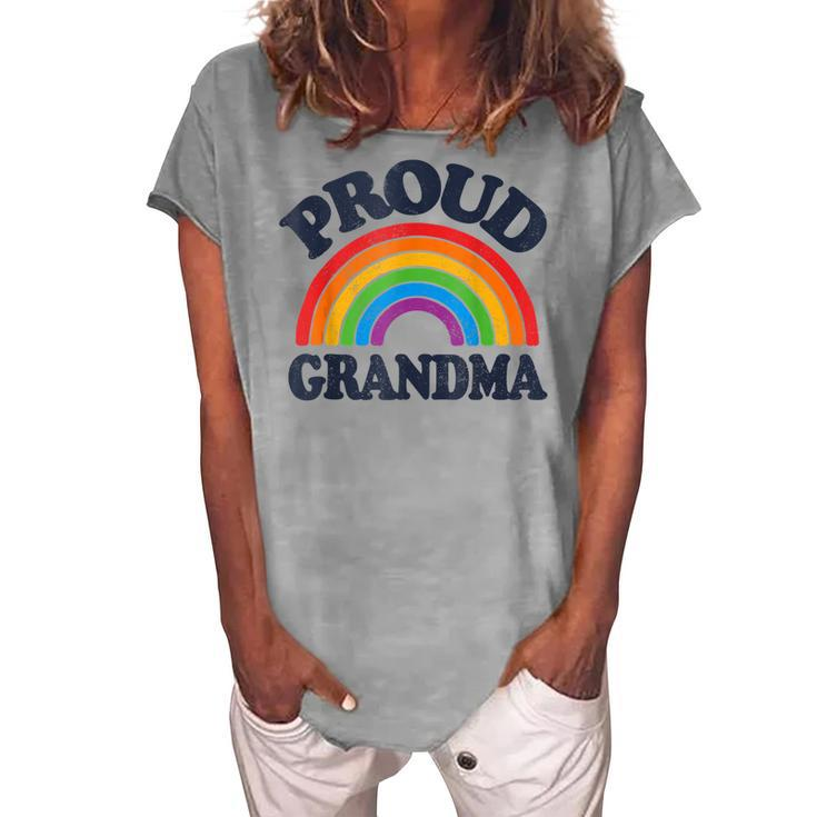 Lgbtq Proud Grandma Gay Pride Lgbt Ally Rainbow Women's Loosen T-Shirt