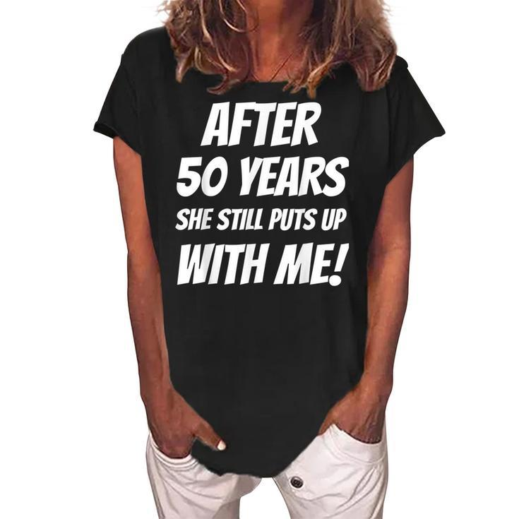 50Th Anniversary Wedding Funny Gift Grandpa Grandma T Gift For Mens Women's Loosen Crew Neck Short Sleeve T-Shirt