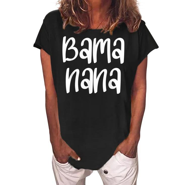 Bama Nana Family Matching Football Sports Alabama Grandma Women's Loosen Crew Neck Short Sleeve T-Shirt