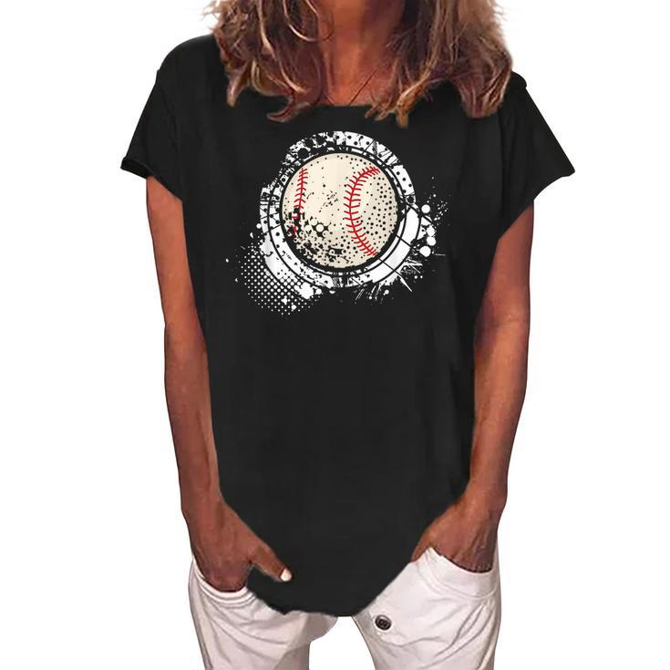 Baseball Dad Mom Sports Lover Baseball Game Day Vibes Women's Loosen Crew Neck Short Sleeve T-Shirt