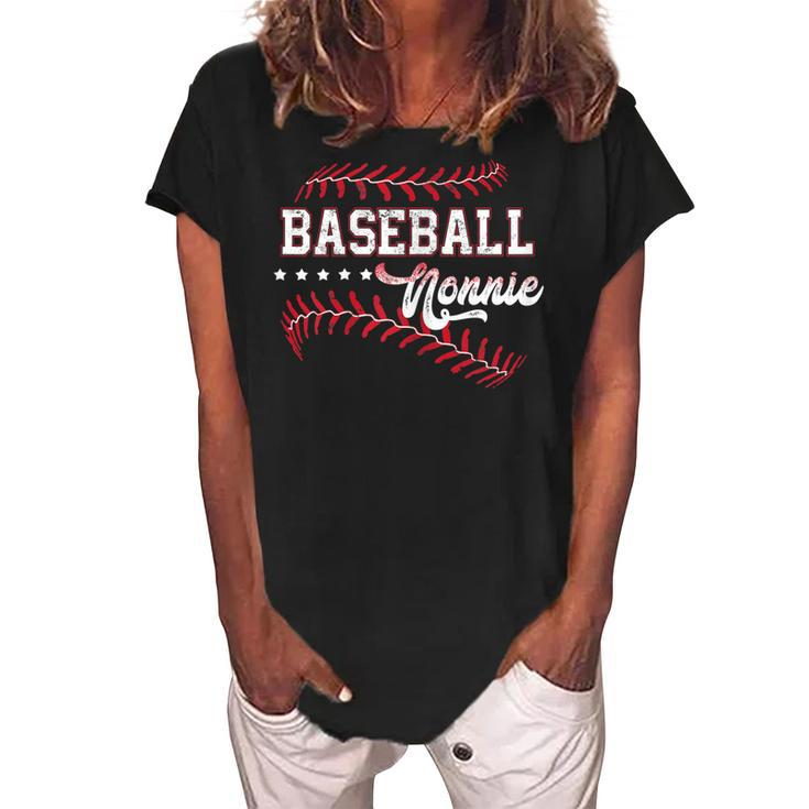 Baseball Nonnie Funny Baseball Nonnie Mothers Day Gift Gift For Womens Women's Loosen Crew Neck Short Sleeve T-Shirt