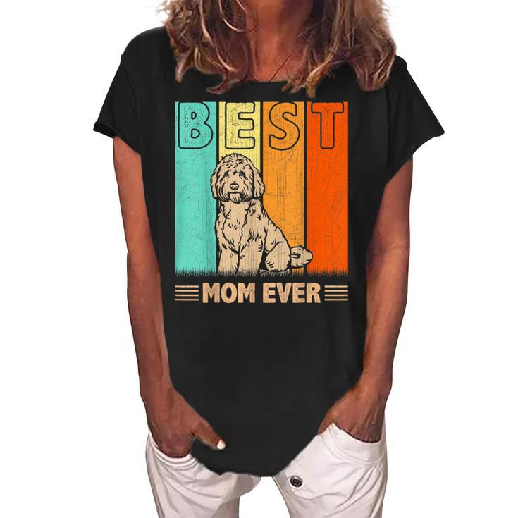 Best Goldendoodle Dog Mom Ever Graphic Mama Mothers Day Women's Loosen Crew Neck Short Sleeve T-Shirt