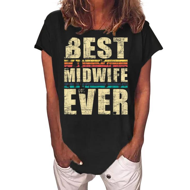 Best Midwife Ever Doula Midwifery Birth Worker Midwives Women's Loosen Crew Neck Short Sleeve T-Shirt
