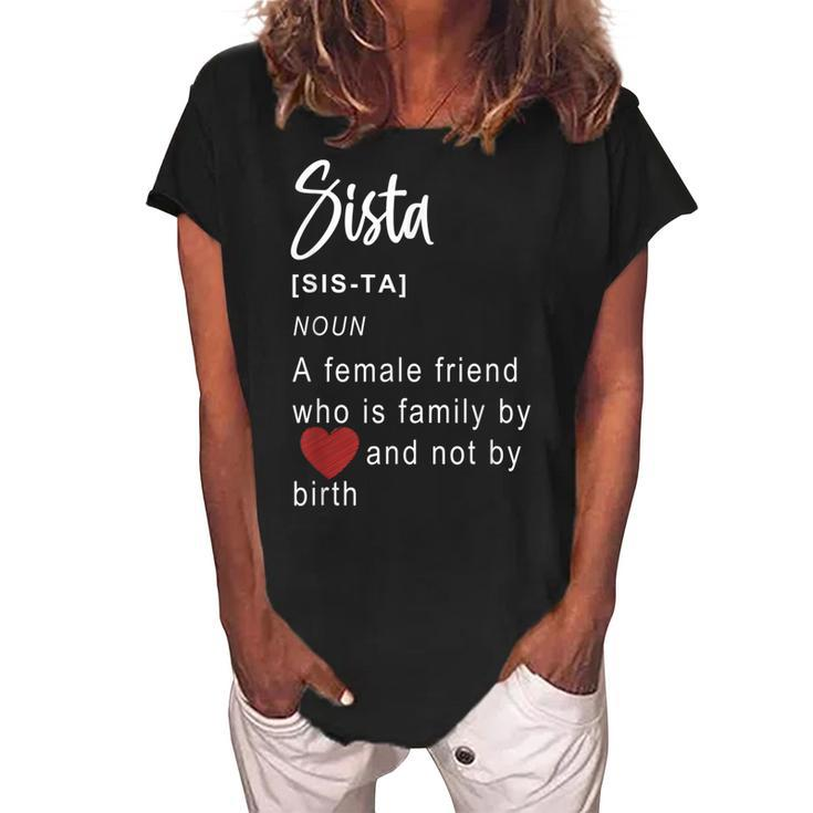 Best Queen Sistas Gifts For Plus Women Sistas Friends Girl Women's Loosen Crew Neck Short Sleeve T-Shirt