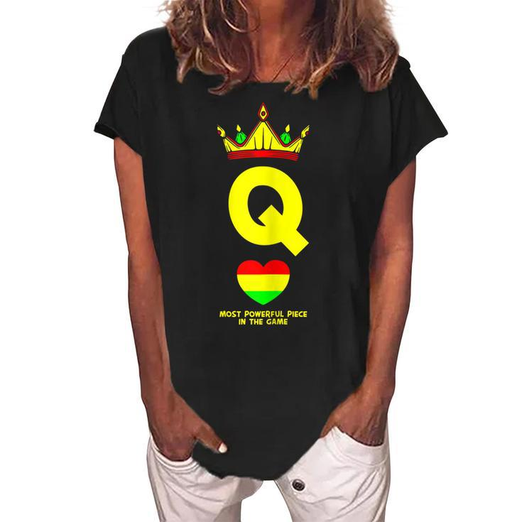 Black Queen The Most Powerful Piece In The Game Junenth Gift For Womens Women's Loosen Crew Neck Short Sleeve T-Shirt