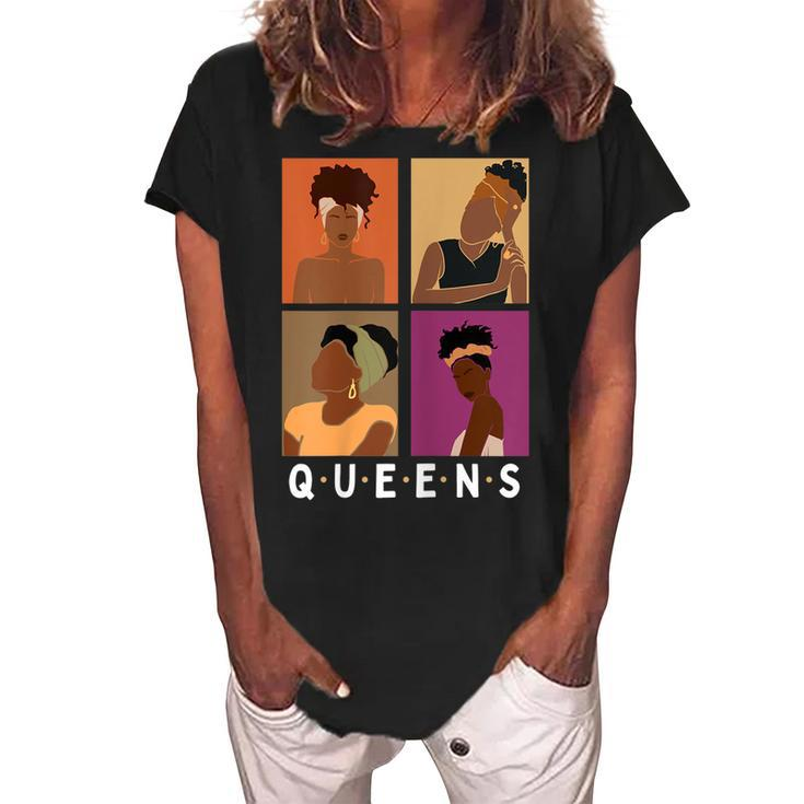Black Queens Unapologetically Dope African American Gift For Womens Women's Loosen Crew Neck Short Sleeve T-Shirt