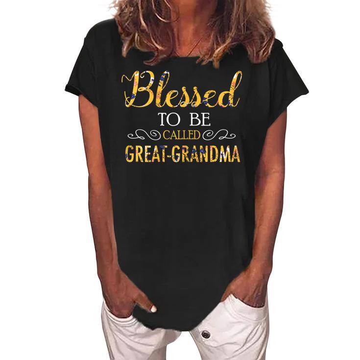 Blessed To Be Call Greatgrandma Mothers Gift Gift For Womens Women's Loosen Crew Neck Short Sleeve T-Shirt