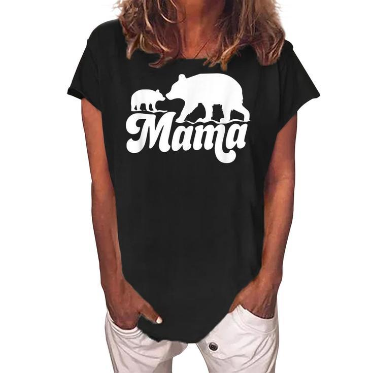 Cute Mama Bear For Mama Bear Mom Love You Best Mom Ever Women's Loosen Crew Neck Short Sleeve T-Shirt