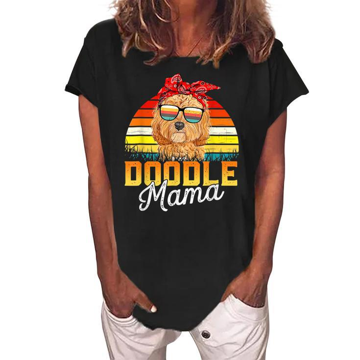 Doodle Mama Best Goldendoodle Mom Ever Mothers Day Dog Mom Women's Loosen Crew Neck Short Sleeve T-Shirt