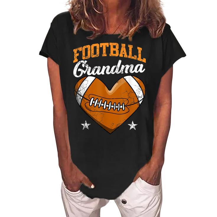 Football Grandma Grandmother Grammy Women's Loosen Crew Neck Short Sleeve T-Shirt
