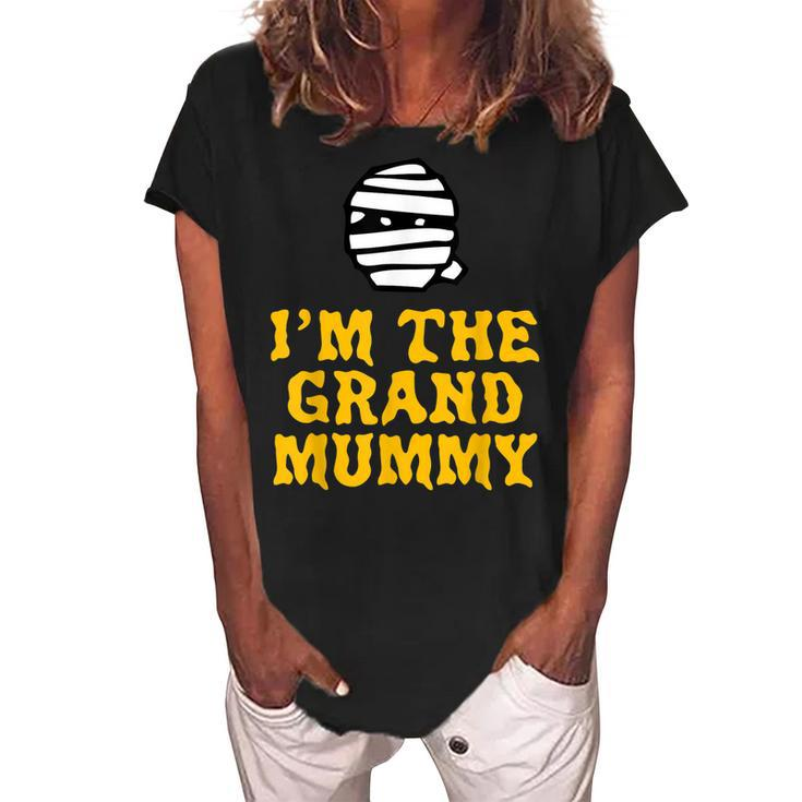 Grand Mummy Halloween Mommy Grandma Costume Lazy Easy Women's Loosen Crew Neck Short Sleeve T-Shirt