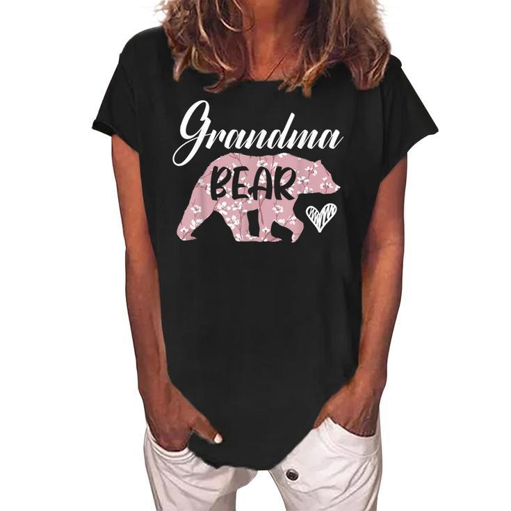 Grandma Bear Lover Grandmother Granny Grandparents Day Women's Loosen Crew Neck Short Sleeve T-Shirt