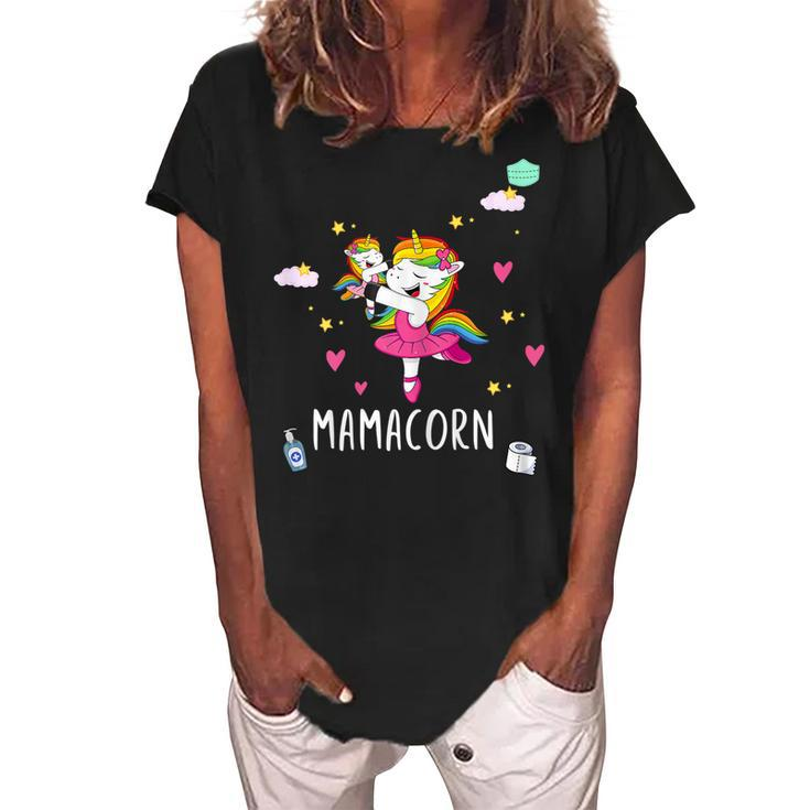 Mamacorn  For Women Unicorn Mama Gift For Womens Women's Loosen Crew Neck Short Sleeve T-Shirt