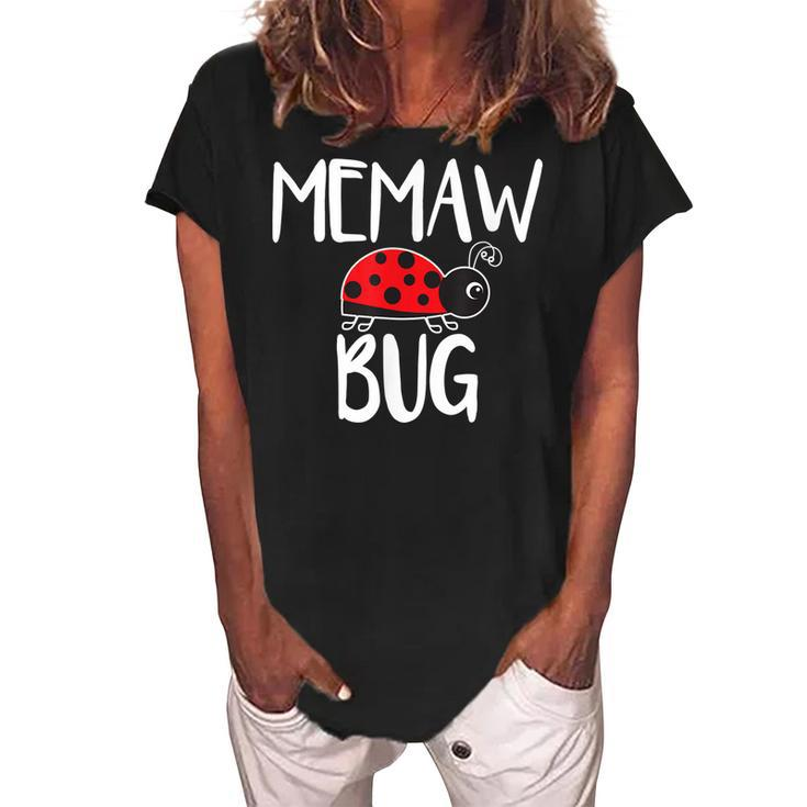 Memaw Bug Funny Ladybug Grandma Women's Loosen Crew Neck Short Sleeve T-Shirt