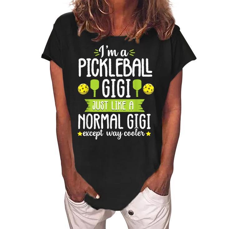 Pickleball Gigi Mom Funny Grandma Paddle Ball Gift Women Women's Loosen Crew Neck Short Sleeve T-Shirt