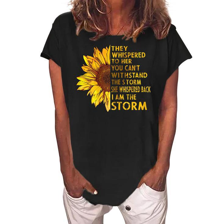 They Whispered To Her You Cannot Withstand The Flower Gift For Womens Women's Loosen Crew Neck Short Sleeve T-Shirt