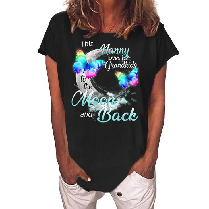 This Nanny Love Her Grandkids To The Moon And Back Gift For Women Women's Loosen Crew Neck Short Sleeve T-Shirt