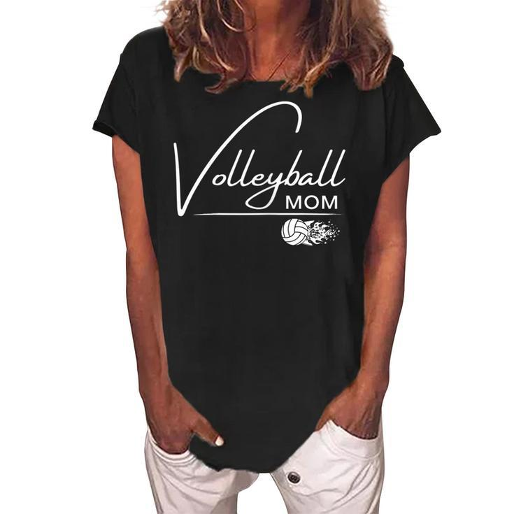Volleyball Mom Volleyball Mama Graphic Gift For Womens Women's Loosen Crew Neck Short Sleeve T-Shirt