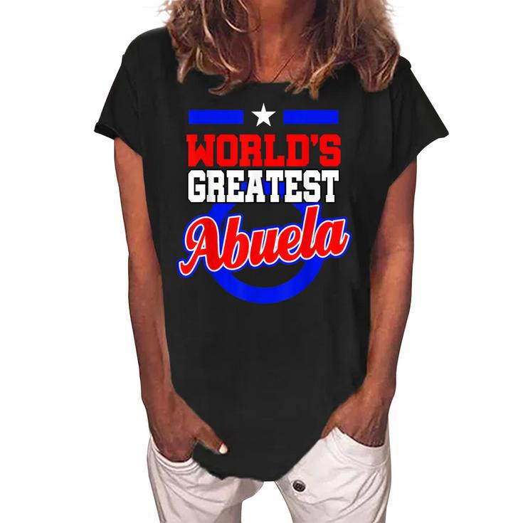 Worlds Greatest Abuela Grandma Latina Mothers Day Gift Women's Loosen Crew Neck Short Sleeve T-Shirt