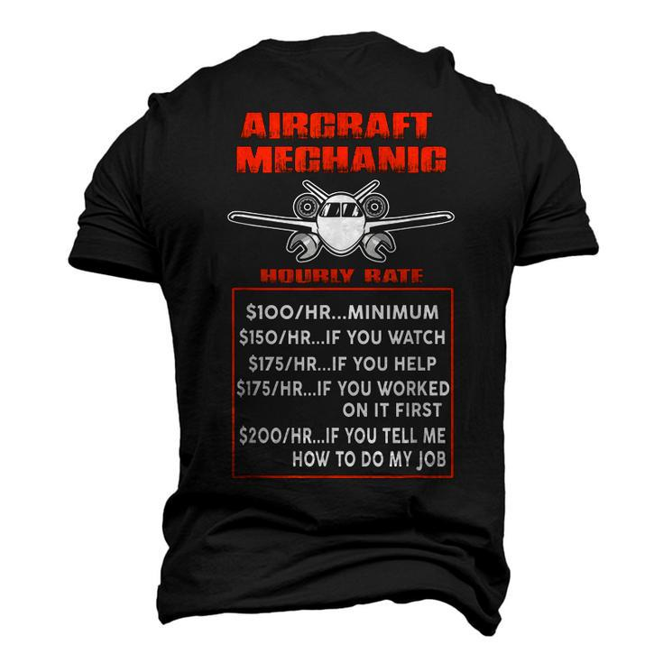 Aircraft Mechanic Maintenance Hourly Rate Fix Planes Men's 3D T-Shirt Back Print