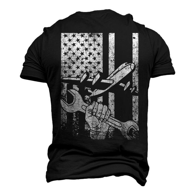 Airplane Mechanic Flag Best Pilot Aviation Technician Men's 3D T-Shirt Back Print